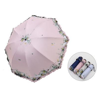 China 2021 CLASSIC Umbrella Manufactures Small Lace Pattern Outdoor Portable Foldable Patio Umbrellas For Ladies for sale