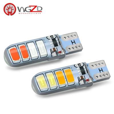 China Universal Car LED 5730 Chips 8SMD Dual Color Auto Strobe T10 LED Blue Red Yellow White Color Lamp Bulbs Lights Lamp Bulbs 8SMD for sale