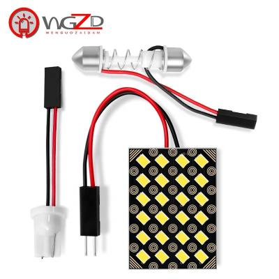 China New Type 2835 Auto Interior Reading Lamp Panel Bulb 24SMD Led Car Dome Light 12V With Festoon T10 BA9S 35mm*25mm Adapters Socket for sale