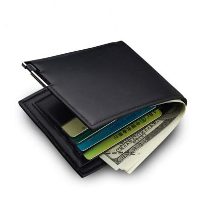 China Wholesale Fashion Waterproof Cheap Men's Short Wallet PU Leather Black Wallet for sale