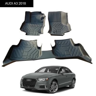 China Easy Cleaned All Weather Rubber Material 3D Strip Car Floor Mats. Waterproof Sports Style Strip Car Mats Use For AUDI A3 2018 for sale