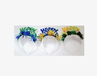 China Eco-friendly Colorful Laser Birthday With Colorful Crown And Tassels Happy Birthday Tiara for sale