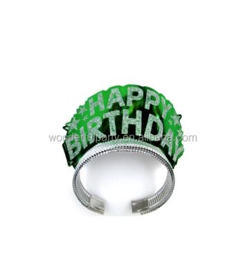 China Wholesale Cheap Shiny Pricegreen Star Happy Birthday Kids Birthday Crown And Tiara Wonderful House Party Supplies for sale