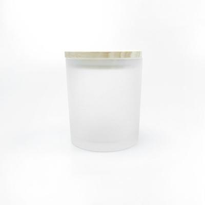 China Glass Candle Jar 6oz 8oz 9oz Candle Jar In Stock Matte White Glass Jar For Candle With Bamboo Lid for sale