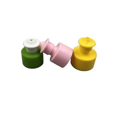 China Personal Care Push And Pull Plastic Cap Bottle Spout Ribbed Cap Round 20/410 24/410 for sale