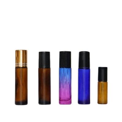 China Essential Oil Roller Bottle 5ml 10ml 15ml Essential Oil Bottle Cosmetic Amber Essential Oil Bottle Vintage for sale