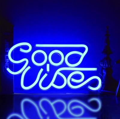 China Amazon Hottest Good Vibraphone Residential Flex Bedroom Wall Decor Blue LED Neon Sign Lights Acrylic USB Board Room Lamp for sale