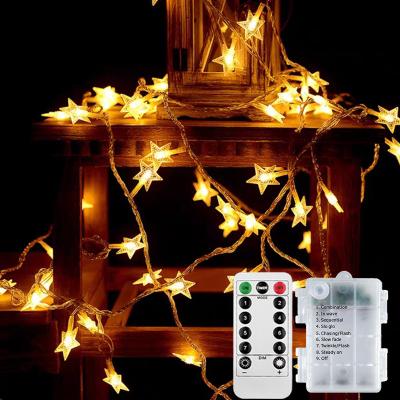 China Outdoor Timer Function Picosecond Valentine Christmas String Lights Waterproof Room Decoration LED Star Lights for sale