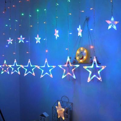 China 2.5M LED Star Valentine's Day Remote Control Curtain String Light Garland For Party Wedding Holiday Indoor Outdoor Decoration for sale