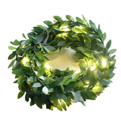 China Outdoor Christmas Decoration DIY Garland Battery Case USB Lights Decoration Simulation Green Leaf Rattan LED Copper Wiring Lamp String for sale