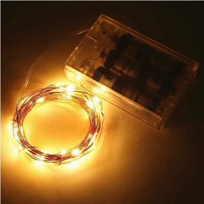 China Timer Function Dropshipping 3 AA Copper Wiring Lights Outdoor Home Decoration Lighting Battery Operated LED String Light for sale