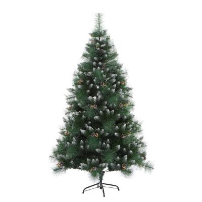 China Various parts 704# series Christmas pine and PVC needles are offset to dip white mixed auto tree red fruit clusters with rolling white pinecones for sale