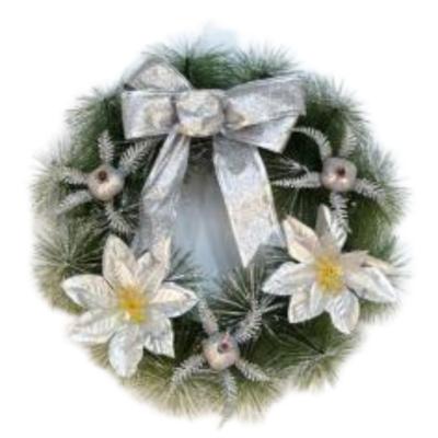 China Various Parts 30cm Christmas Needle and Pine Wreath for Home Wall Decor Christmas Wreath Garland Christmas Decorations Wreath for sale