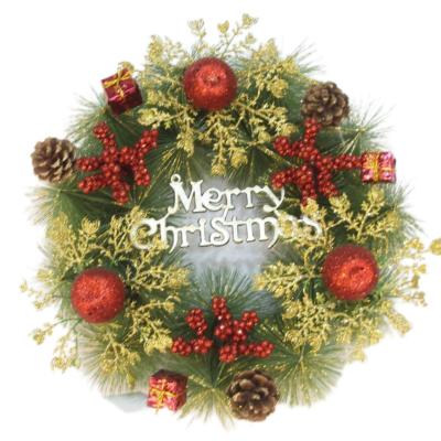 China Various Parts 30cm Christmas Needle and Pine Wreath for Home Wall Decor Christmas Wreath Garland Christmas Decorations Wreath for sale