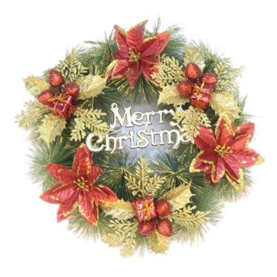 China Various Parts 30cm Christmas Needle and Pine Wreath for Home Wall Decor Christmas Wreath Garland Christmas Decorations Wreath for sale