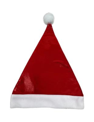 China Chistmas Day Bright Cloth Dotted Double Hat Pulling To The Brims Christmas Hats Christmas Gifts Hot Selling Christmas Hats for sale