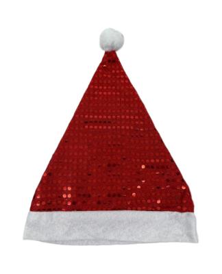 China Chistmas Day Sand Sequin Hat With Puff Brim Hot Selling Christmas Hats Christmas Gifts Christmas Hats for sale