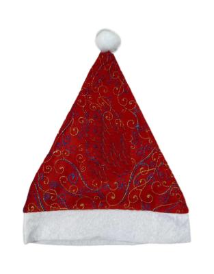 China Hot Selling Christmas Hats Christmas Gifts Gold Christmas Hats Chistmas Day Cap Dense Blue Striped Brim Double Crochet Hat for sale