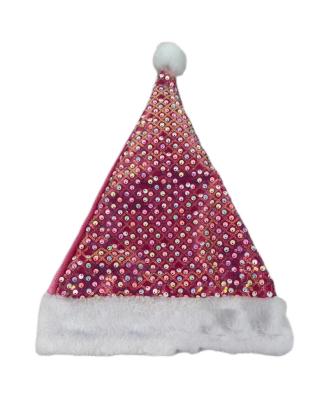 China Chistmas Day Sequin Single Sided Hat With Short Raw Brim Christmas Hats Christmas Gifts Christmas Hot Sale Hats for sale