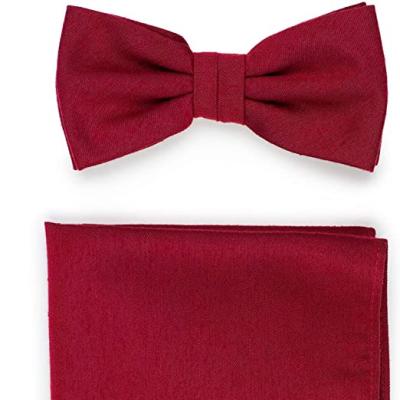 China Rainbow Ties LUXURY Men's Solid Color Bow Tie and Handkerchief Set, Matte Finish for sale