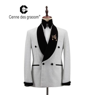 China Good Quality Anti-shrink Fit Formal Slim Man Coat Suit Men's White Wedding Suit Set for sale