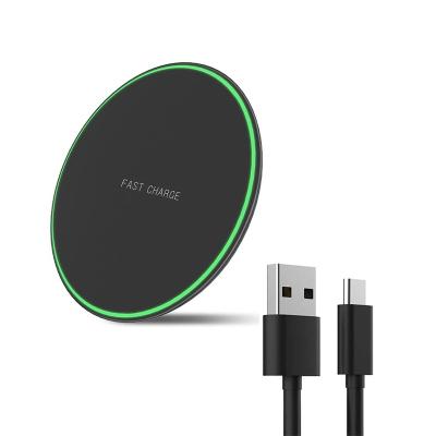 China ODM 15W 10W Qi Mobile Phone Pad Wireless Charging Pad LED Light Fast Charging Wireless Charger For iPhone Samsung Galaxy S22/S21 for sale