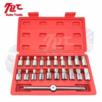 China 21pcs Universal Steel Tool Axel Removal Wrench Oil Drain Plug Removal Kit for sale