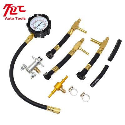 China Universal Universal Fuel Injection Gauge Pump Pressure Tester Test Kits Car System Tool Kits Compression Tester Quick Tool Kits for sale