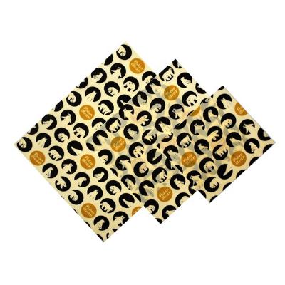 China Reusable Beeswax Food Wraps, Sustainable and Zero Waste, Plastic Free Alternative for Food Storage S/M/L or Customized Size for sale