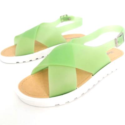 China OEM Women PVC Sandals Fashion Transparent Jelly Upper Slippers For Ladies for sale