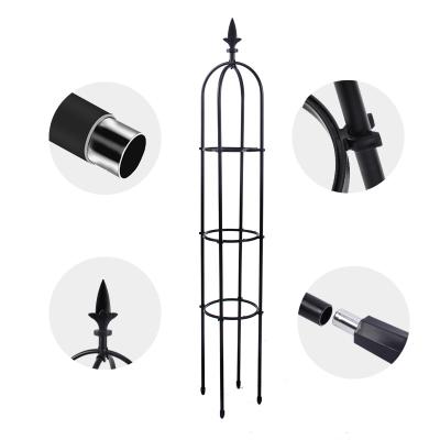 China Garden Outdoor Metal Plastic Coated Tower Around Trellis Rose Support Trellis Climbing Bracket Garden Obelisk for sale