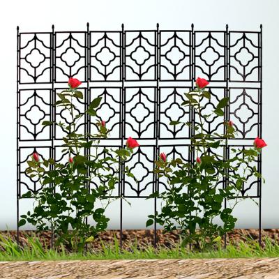 China Easily Assembled Decorative Foldable Metal Trellis Plastic Coated Garden Fencing Trellis Rose Support Climbing Plant Plastic Garden Trellis for sale