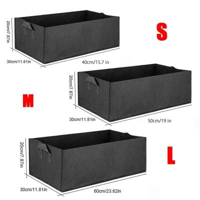 China Outdoor Vegetable Garden Non-Woven Fabric Planter Bed Modern Gallon Tree Handle Rectangle Strawberry Grow Bag for sale