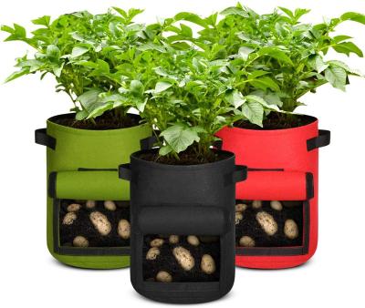 China Environmental Friendly and Durable Potato Grow Bags Nonwoven Fabric Tomato Flower Vegetable Grow Bags Plant Container Breathable Cloth Pots for sale