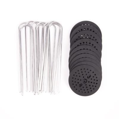 China Landscape Fence Staple/Turf Peg/Flat Lawn Nails For Garden Grass With Small Bag Packing for sale