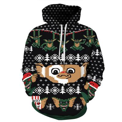 China 2022 Anti-Wrinkle Products Amazon Polyester Spandex Hoodie Christmas 3D Sweatshirt Kangaroo Pocket Hoodies Unisex Ugly Pullover for sale