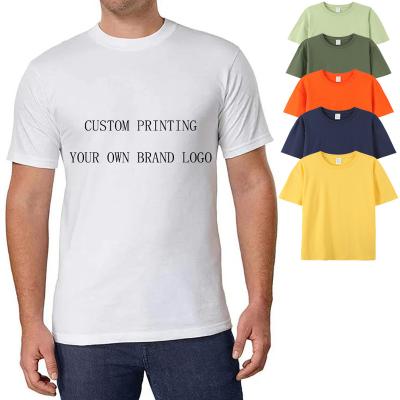 China Anti-wrinkle 100% cotton crewneck t-shirt made in china mens t shirts summer short sleeve shirt custom printing logo for sale