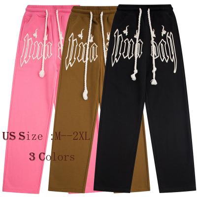 China Customized Parride Custom Loose Drawstring Sweatpants Waist Rope Blast Printing Khaki Pants For Men Directly for sale