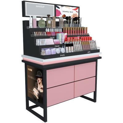 China Universal organic box cosmetics display cabinet beauty salon beauty display rack single side makeup Nakajima for sale