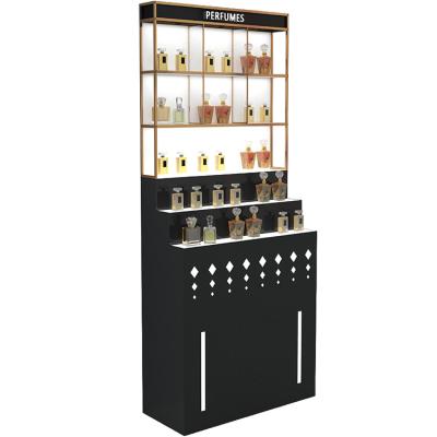 China Organic Laminate Light Transmission Display Perfume Cabinet Display Shelves For Perfume Shop Cosmetics Displays Cabinet for sale