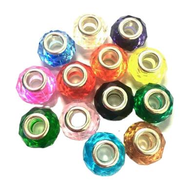 China DIY Jewelry Making 100pcs/bag Cheap Big Hole Diy Pendants Jewelry Making Accessories Finding Resin Rounded Spacer Beads For Bracelet for sale