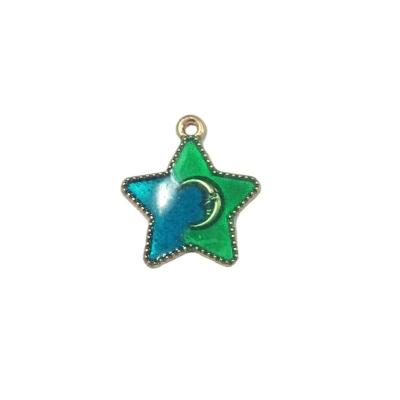 China 100pcs Cute Zinc Alloy Oil Ornament Accessories Diy Drip Jewelry Making 23*27MM Enamel Two Color Starry Sky Charm Pendant, for sale