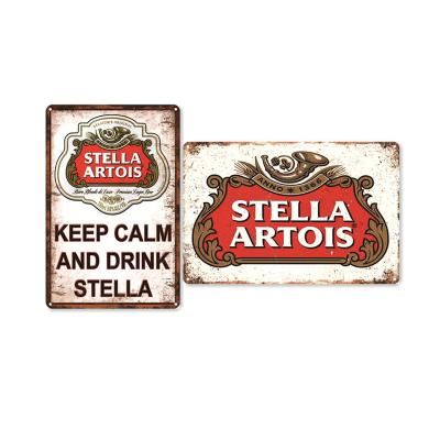 China Europe Best Quality Metal Wall Plaque Vintage Customized Belgium Beer Advertising Logo Retro Metal Beer Tavern Tin Sign Bar Decoration for sale