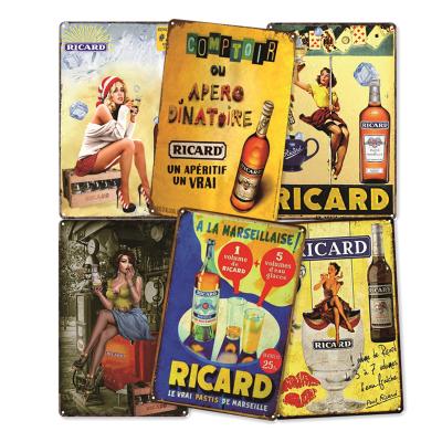 China Europe Metal Tin Signs Poster Vintage Retro Metal Signs Beer Plaques Old Retro Metal Signs Wholesale Custom Bar Decoration for sale