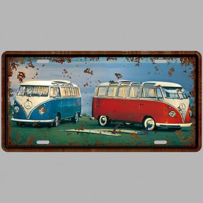 China Europe Customized Tin Signs Retro Vintage Metal License Plate Car Plauqe Old Poster Metal Crafts Rustic Wall Decor Art for sale