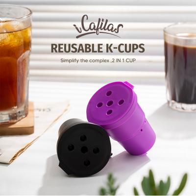 China New Stocked Keurig Improved Reusable Coffee Capsule Filter Cup Food Grade Silicone Capsule Filling Pod Coffeeware K Cup Filter Baskets for sale