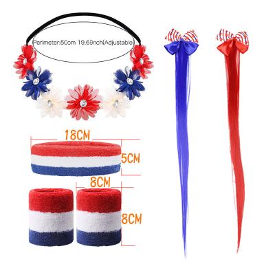 China Independence Day Party provides the 4th of July American Independence Day Party where decoration headband placed bundles of USA flag wig garland hair accessories united states of pack for sale