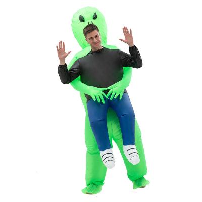 China Funny Funny Ghost Hug Costume People Scary Spoof And Inflatable Ghost Alien Costume Easter Green Adult Halloween for sale