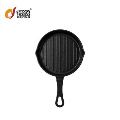 China Amazon CLASSIC Hit Preseasoned Round Shape Cast Iron Grill Pan Stove And Oven Safe Fry Pan For Camping And BBQ for sale