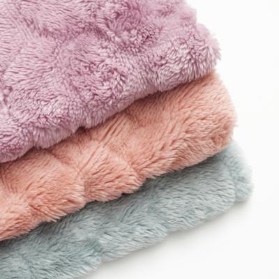 China Hot Selling 100% Polyester Brushed Sueded Sherpa Shu Velveteen Fleece Fabric For Pajamas And Blanket for sale